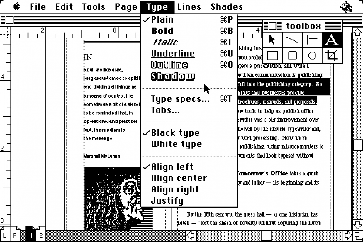 Aldus PageMaker (später Adobe PageMaker): What You See Is What You Got – and it wasn’t pretty. 😉