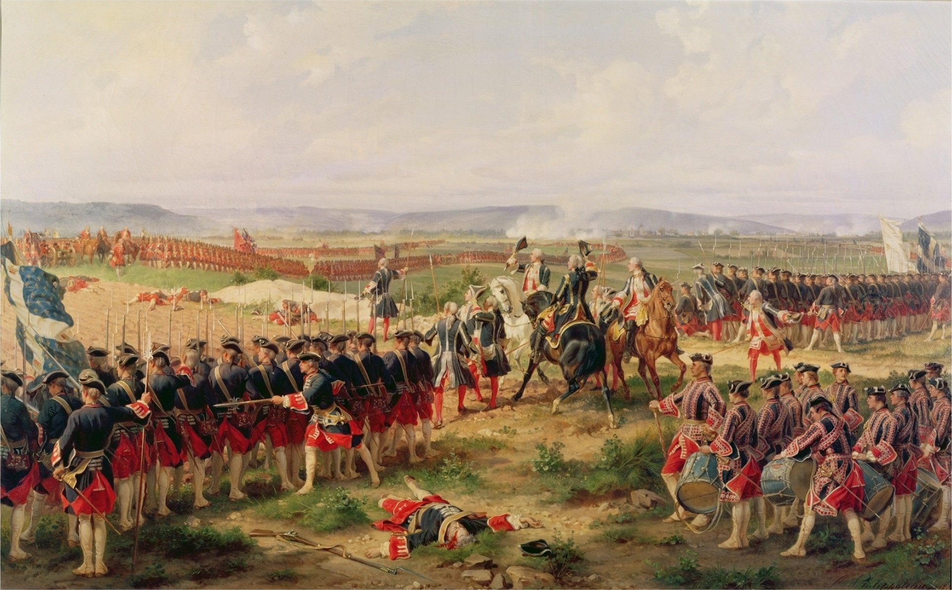 Fontenoy, 1745: Die Französische und Britische Garde laden sich gegenseitig ein, zuerst zu schießen. McKinnon, 1883