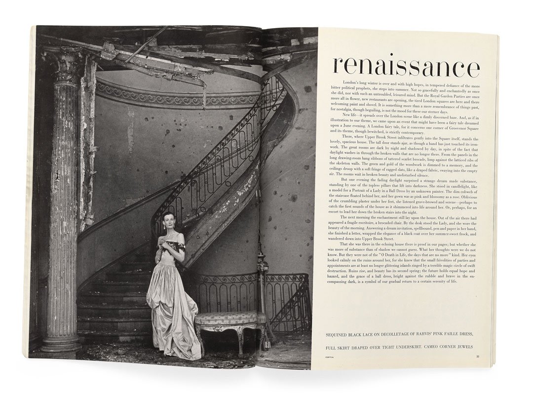 Clifford Coffins Foto in der britischen Vogue, Juni 1947. Aus Issues , mit freundlicher Genehmigung Phaidon Press…