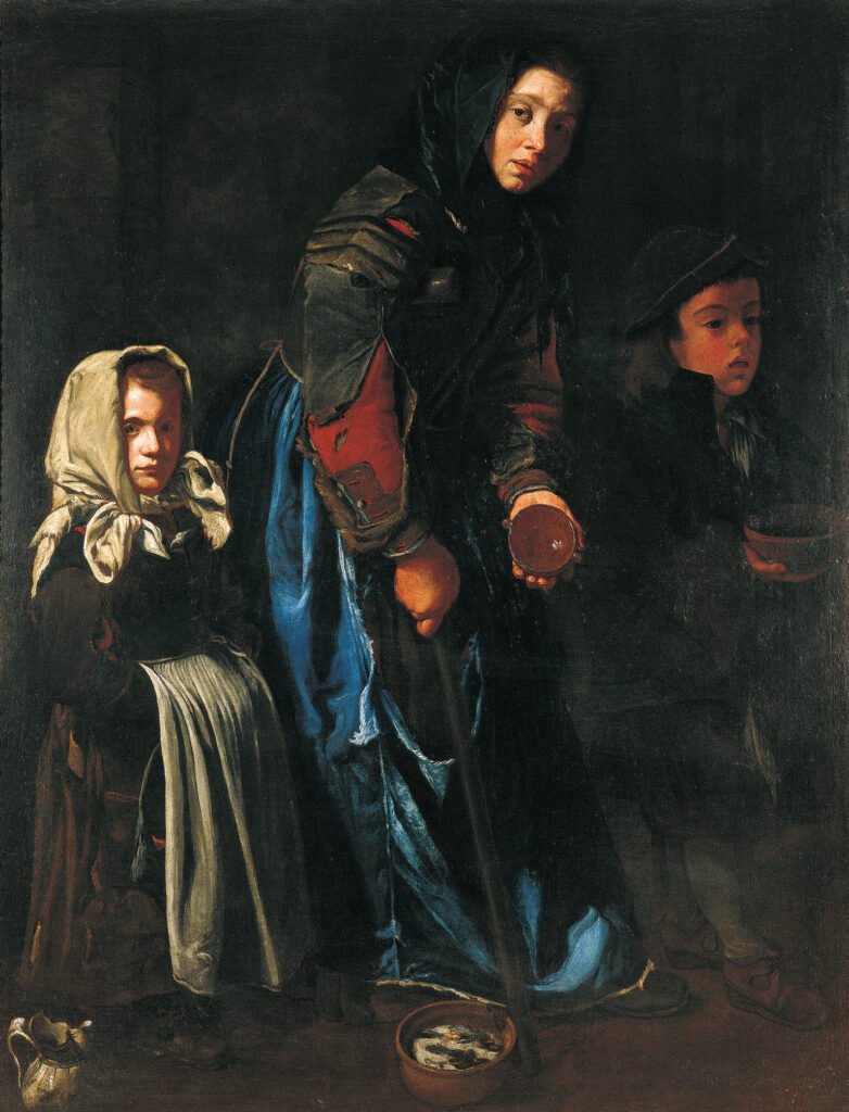 Der „Meister der Blue Jeans“, ein heute unbekannter Genremaler, Darstellung einfacher Genueser, ca. 1670.