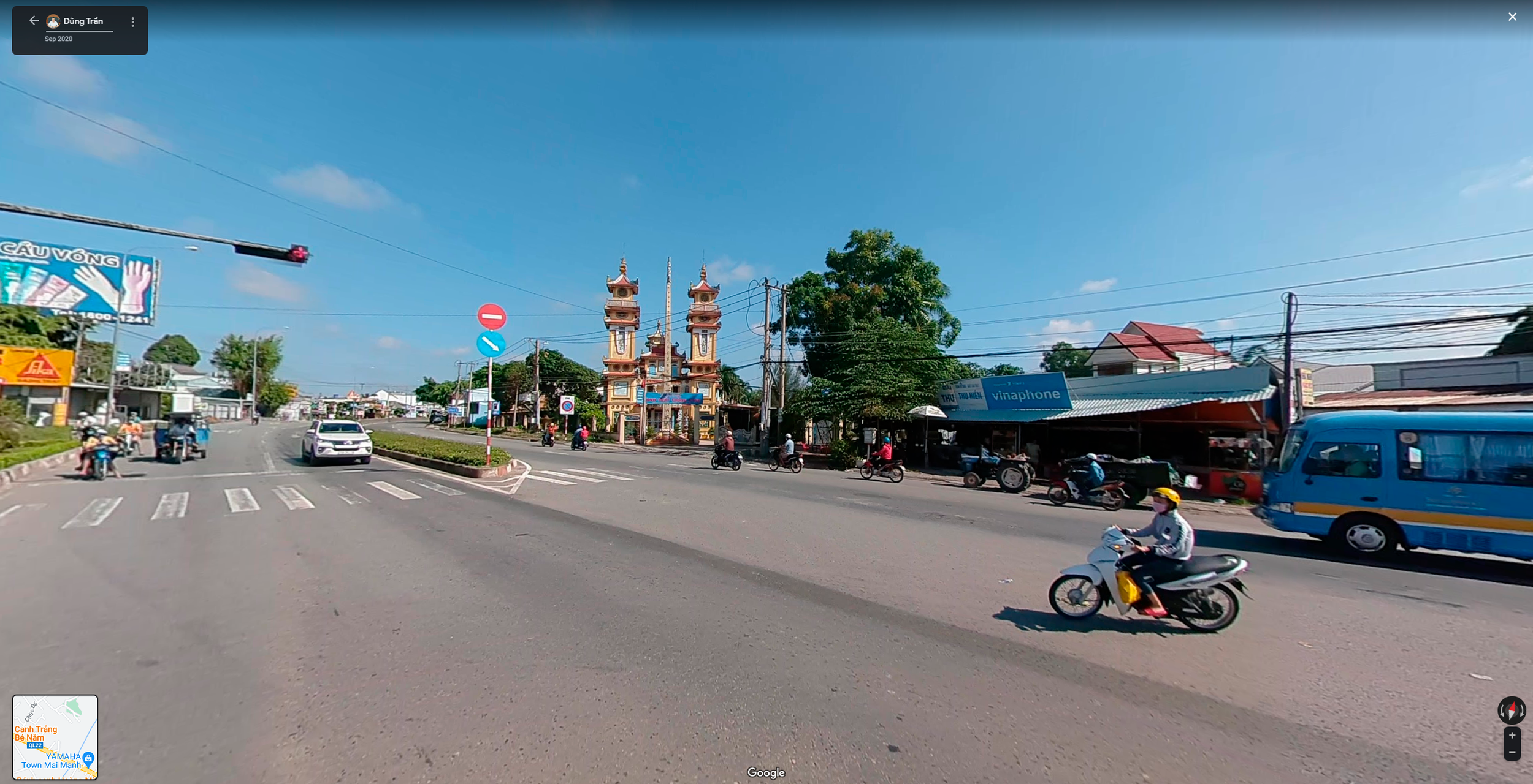 Die Pagode in Trang Bang im September 2020, Google Maps.